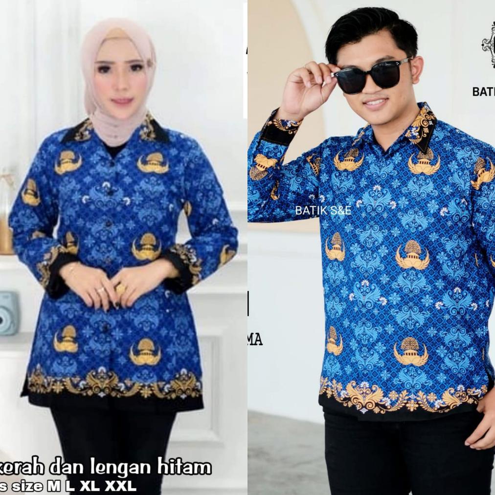 NEW ORI Batik Korpri Terbaru 2026 Pria Dan Wanita Bahan Katun Halus C40s / Kemeja Batik korpri cewek