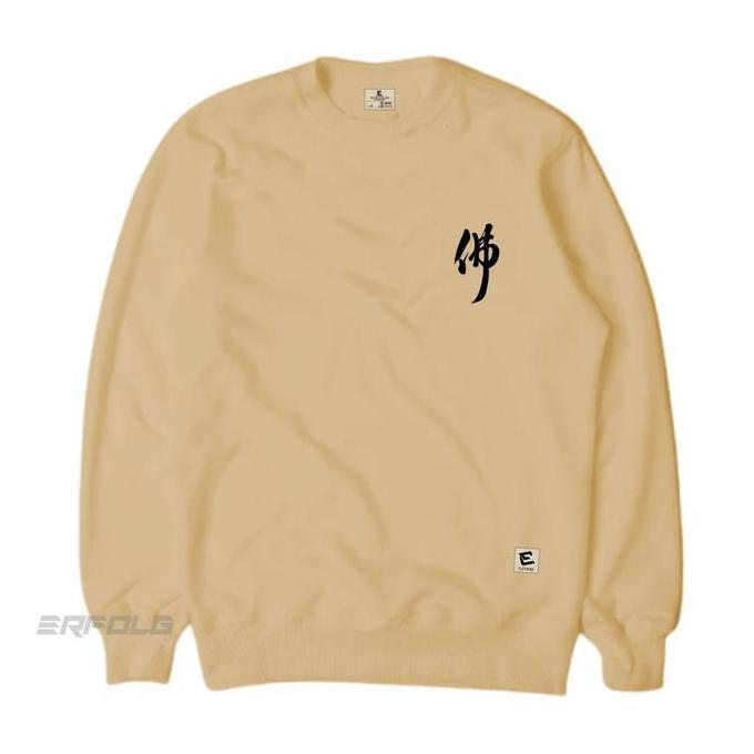 Crewneck Cream Pria Wanita Original Erfolg Clothing Sweater Kream Black Oblong Motif Sablon Sweter O