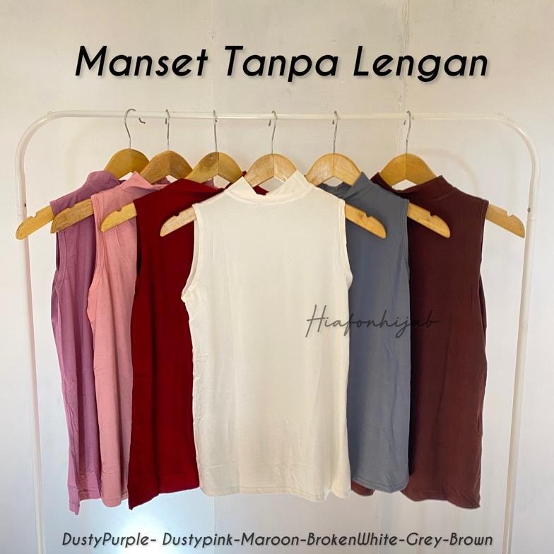 Manset Tanpa Lengan Inner Manset Buntung Kerah Tinggi Dalaman Buntung Kaos Daleman Wanita Manset Bun