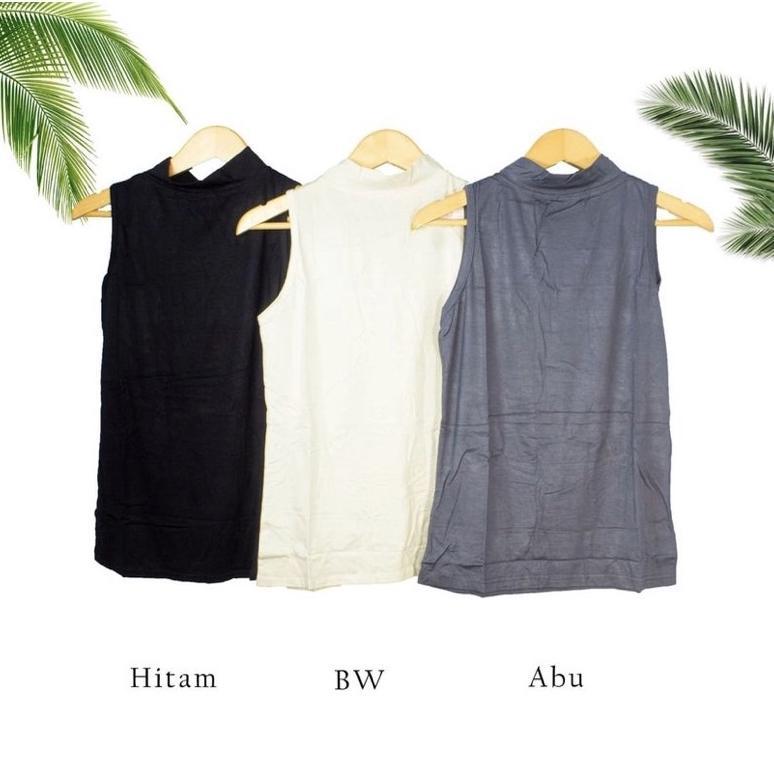 Manset Tanpa Lengan Inner Manset Buntung Kerah Tinggi Dalaman Buntung Kaos Daleman Wanita Manset Bun