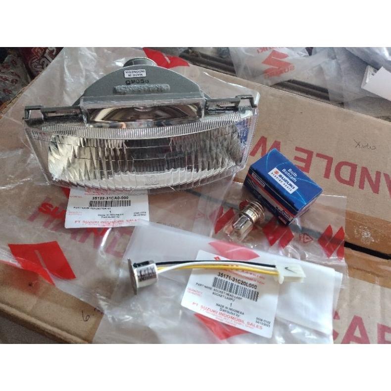 LAMPU DEPAN SET SUZUKI SATRIA 2TAK LUMBA TORNADO SHOGUN KEBO ORIGINAL SGP
