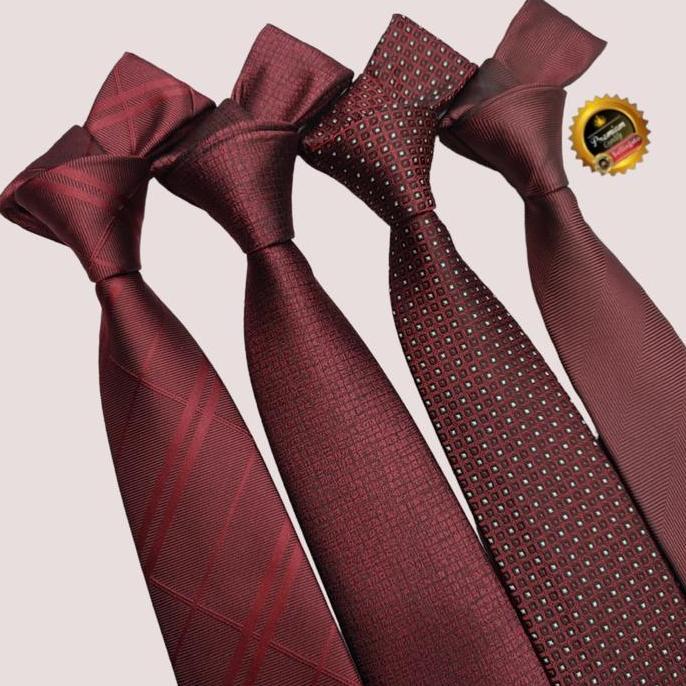 Dasi maroon polos dasi ikat manual dasi kantor pria dasi merah import