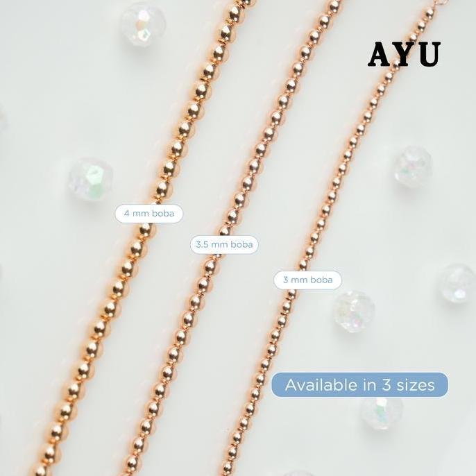 AYU Gelang Emas - Gold Boba Bracelet 17k Rose Gold