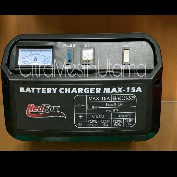 Murah Battery Charger Redfox Max 15A Cas Baterai Aki