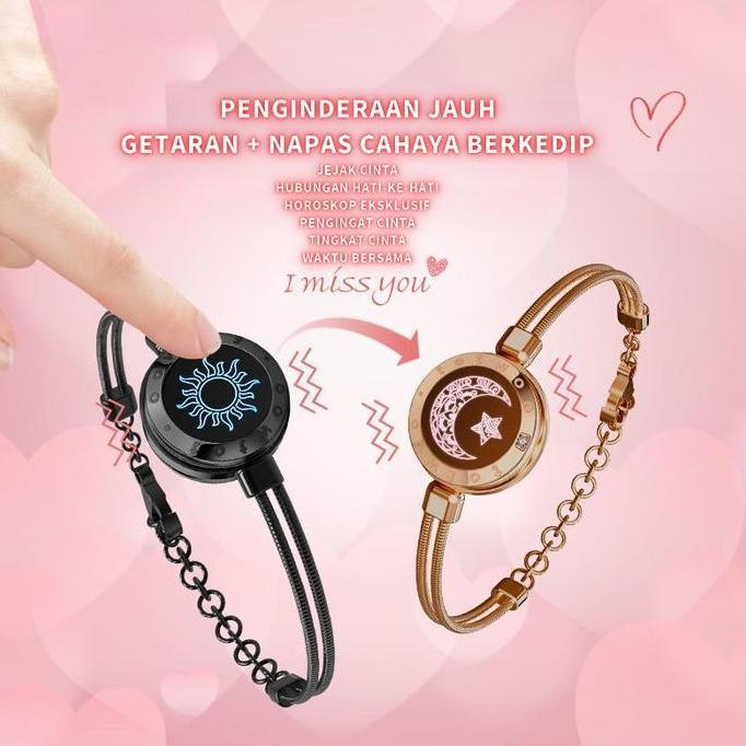 Gelang Cinta Jarak Jauh - Terhubung Tanpa Batas dengan Sentuhan: Gelang Couple Bergetar Simbol Sun &