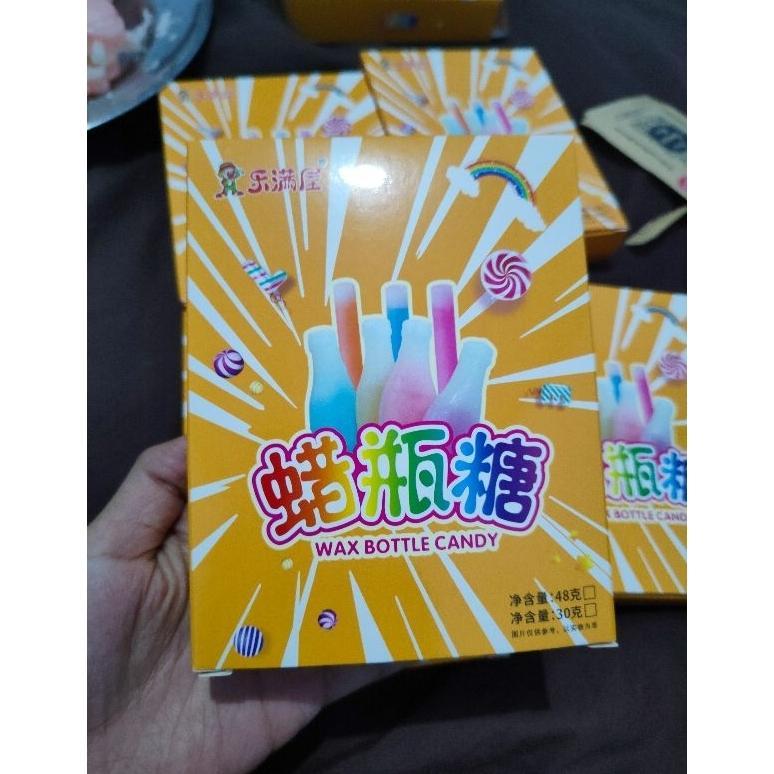 Ori Wax Bottle Candy Animal 4 Pcs Permen Lilin Edible Korea