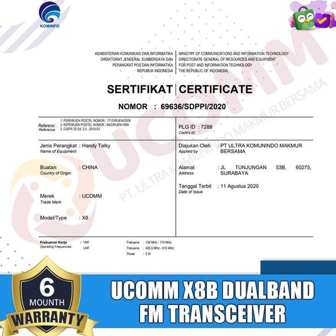 Grosir Ucomm X8B X8 Ht Dualband Ht Baofeng Uv 82 Uv-82 Original Garansi Resmi