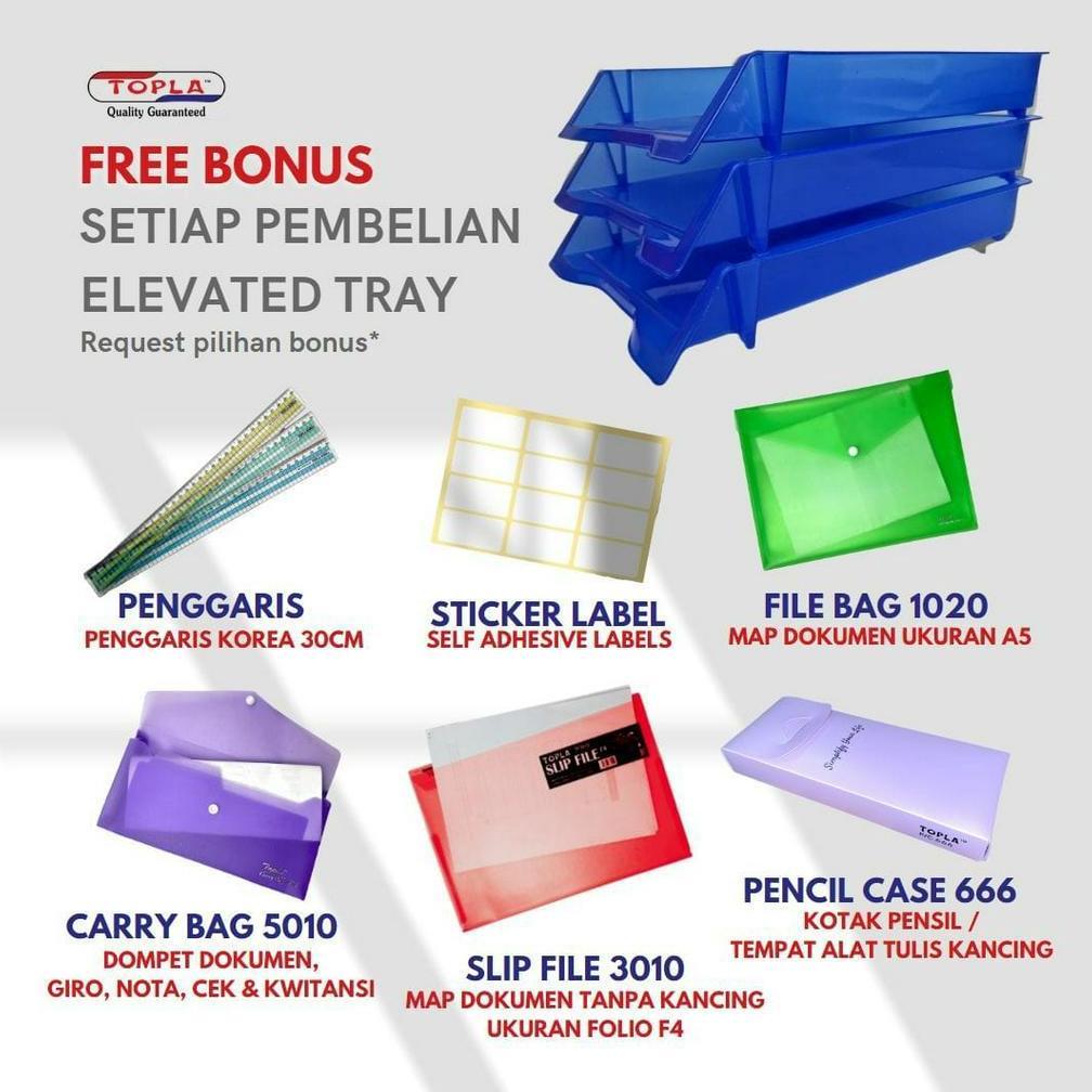Rak Kertas Dokumen Meja Elevated Tray Paper Tray F4 Warna Rak Surat Meja 3 Susun Plastik Tempat File