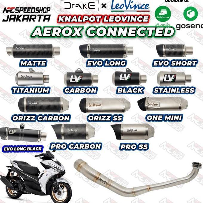 Murah Knalpot Header R9 Drake Yamaha Aerox Connected + Silencer Leovince