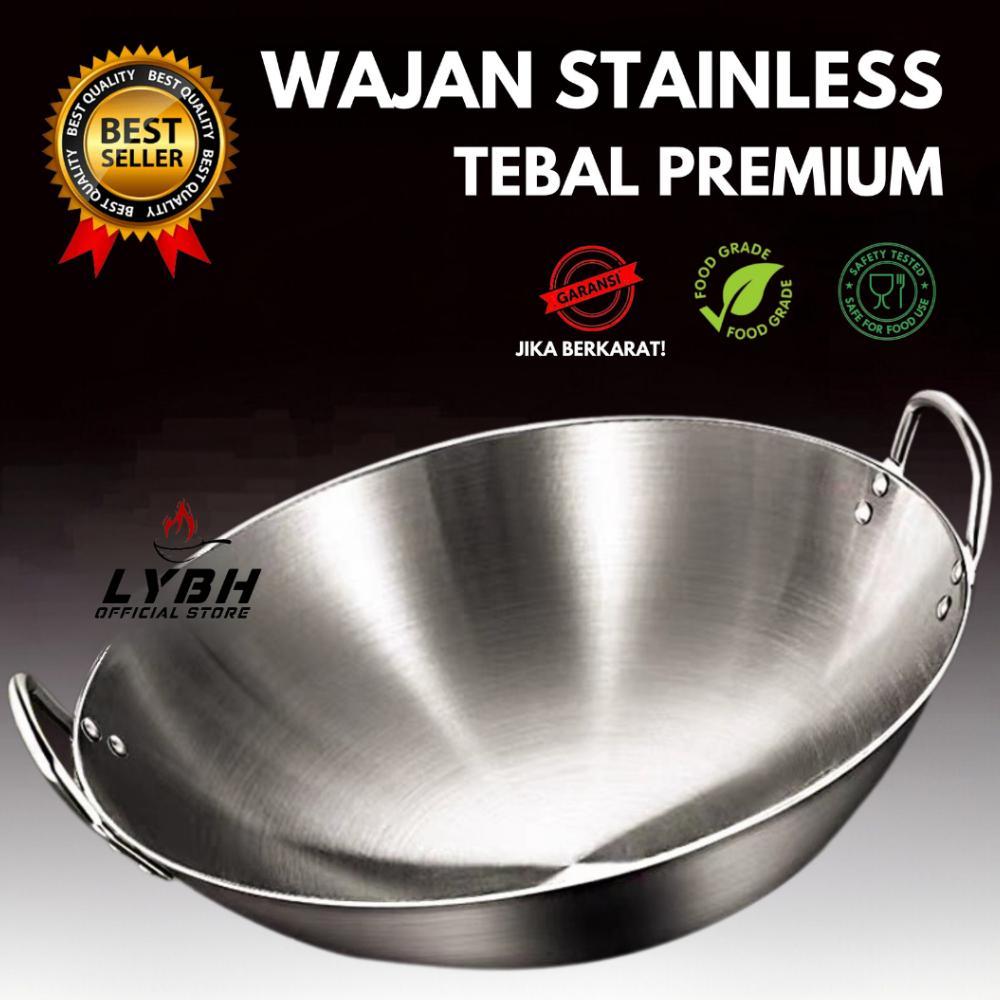 CodWajan BajaWajan Penggorengan Tebal Semua Stainless Steel/Wajan Anti Lengket Stainless Steel 304 A