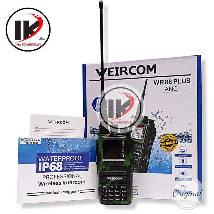Murah Ht Weircom Wr88 Plus 2Band 10Watt - Loreng Hijau