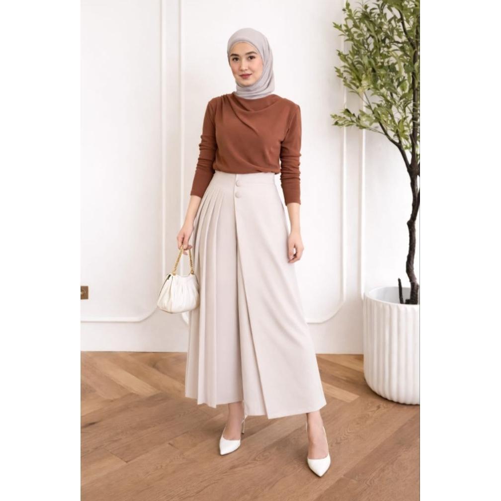 terbaru kulot pleats celana kulot rok wanita celana bawahan casual formal daily celana rok viral cel