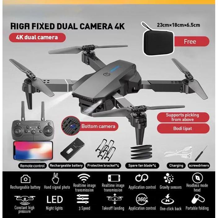 Drone E88 Pro /E99 Pro Drone Anti Tabrak Drone Mini Dengan Kamera HD Drone Smart Drone E88 Pro 4K/E9