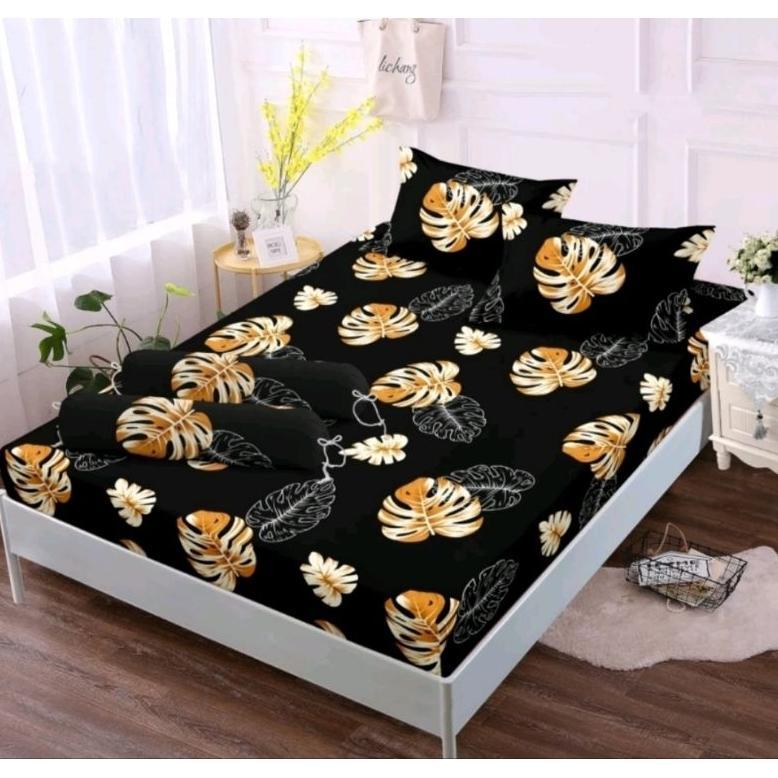 Big Promo Sprei Motif Black Palm / Sprei Motif Kembang / Sprei Motif Daun Palm / Sprei Daun Palm / S