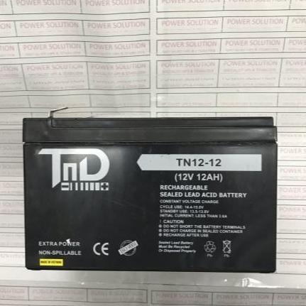 Aki UPS Baterai Kering VRLA Battery SLA TND 12-12 Battery TND 12V 12Ah TN12-12 TND 12 Volt 12 Ampere