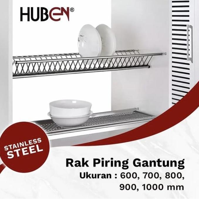 100cm Rak Piring & Gelas Stainless Steel Kitchen Kabinet Dish Rack
