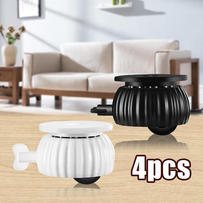 4pcs Roda Tempel Roda 360 Derajat Putar Roda Kecil Tempel Tambahan Roda Meja Kecil