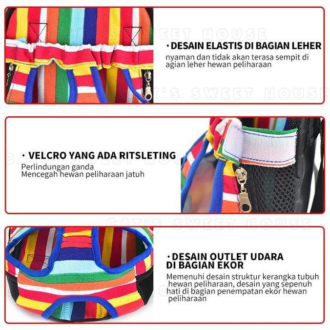 mallrompi gendongan hewan folopets - nyaman dipakai 8 jam, bahan dingin & adjustable untuk kucing/an