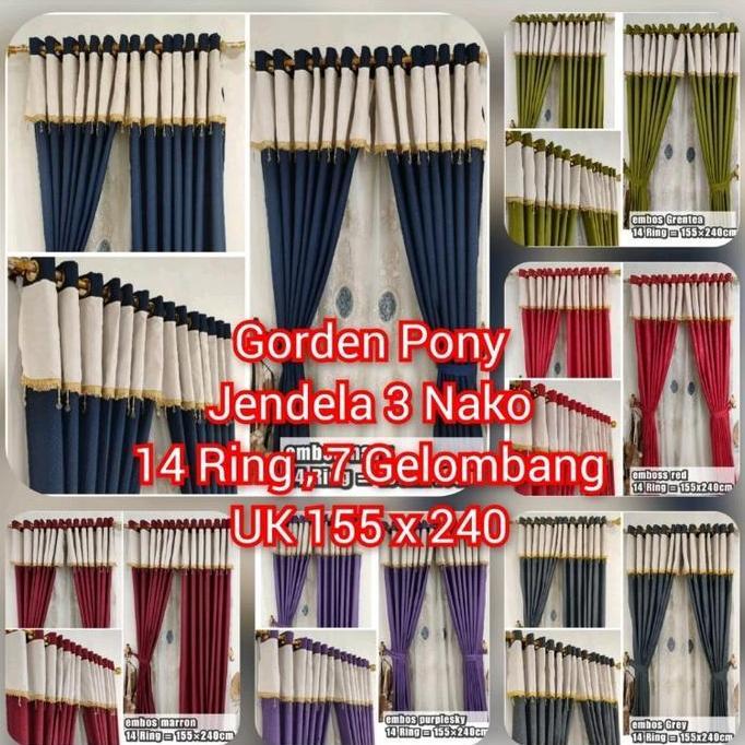 Gorden Poni jumbo 155 x 240 untuk jendela 3 nako
