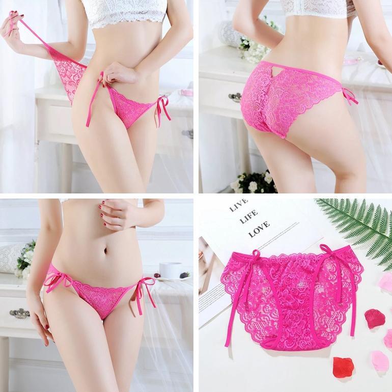 BESTPROMO Celana Dalam Big Size Renda G String Sexy CD Wanita Low Waist Tali Samping 3C221