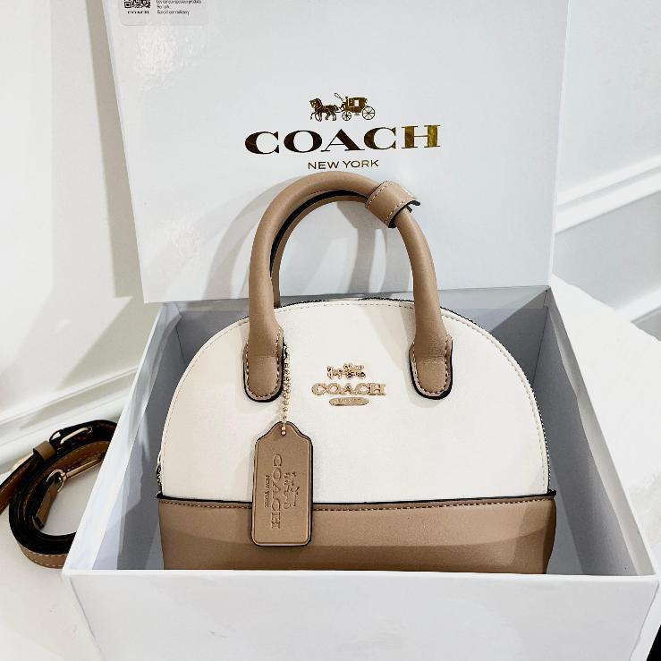 TERBARU C0achh Tas Selempang Wanita 2 Tali Bahan Kulit AlmaBag Mini Look Import Fashion Free Coverba