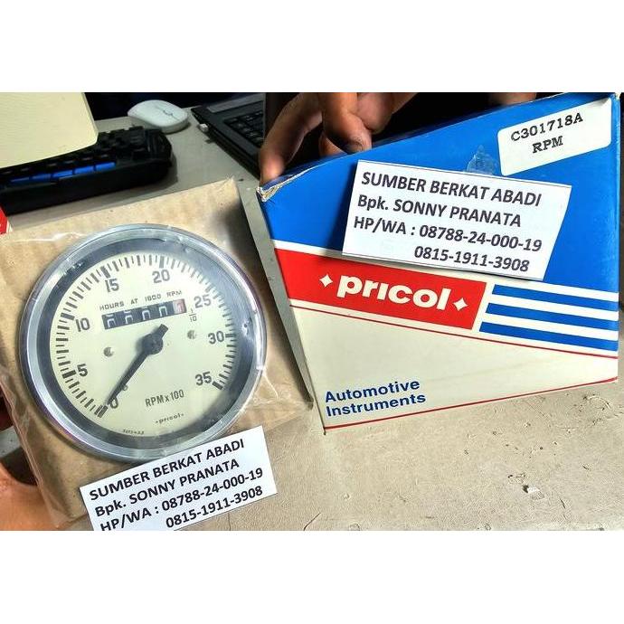 Murah Pricol 301543B Tachometer 3500 Rpm X 100 And Hour Meter At 1800 Rpm Pricol C301718A Rpm - Manu