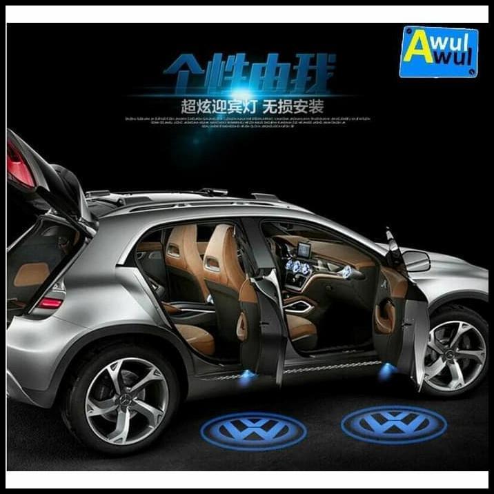HOT DEAL LAMPU PINTU MOBIL LED LOGO VW VOLKSWAGEN GOLF TIGUAN TOUAREG SCIROCCO 