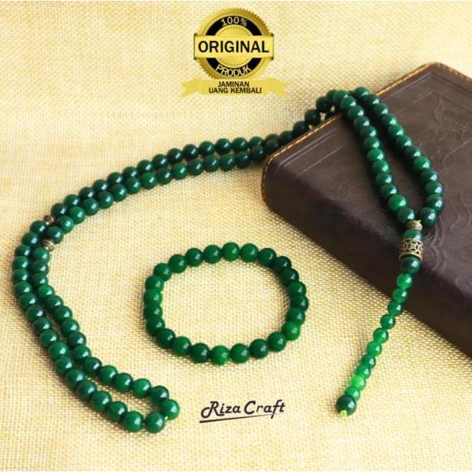 PROMO Gelang dan Tasbih Batu Alam Akik Giok Kesehatan Hijau ASLI China