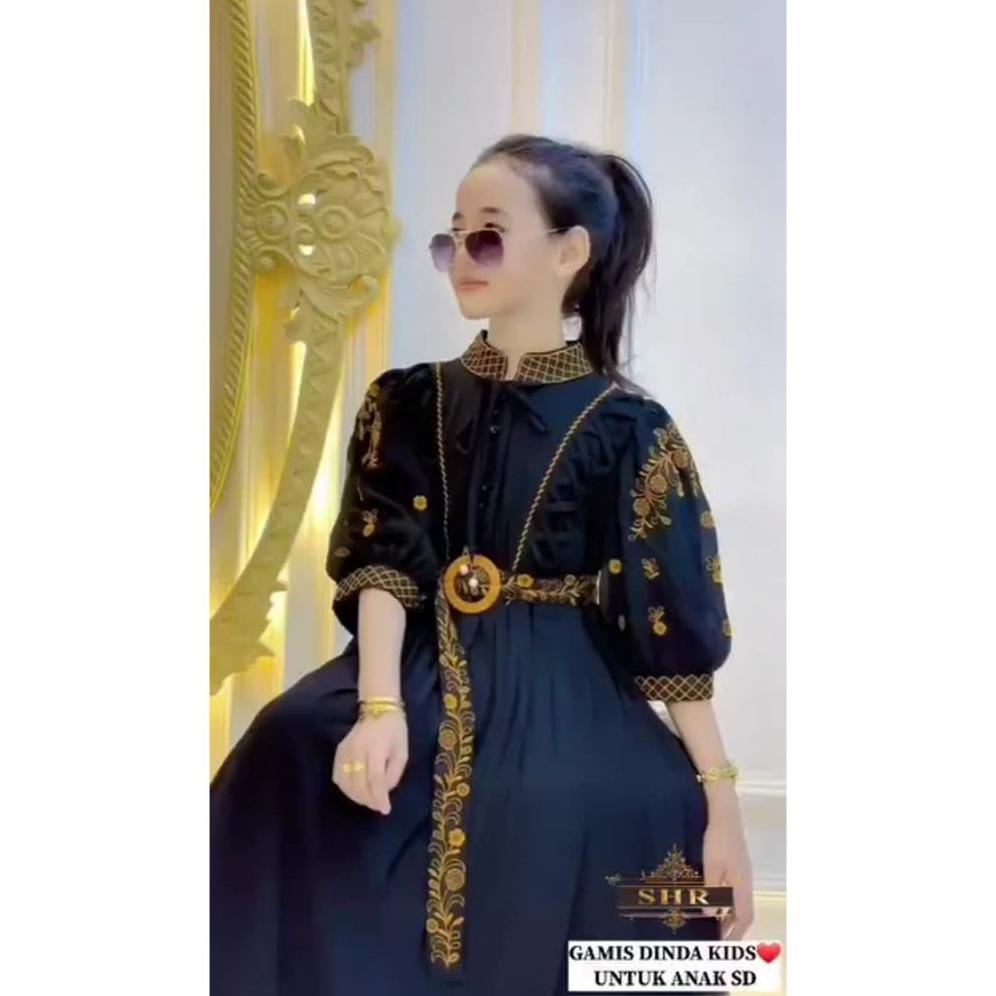 TERMURAH COD DINDA DRESS KIDS NEW SHR USIA 7 - 12 TAHUN GAMIS ANAK PEREMPUAN BAJU MUSLIM ANAK KEKINI