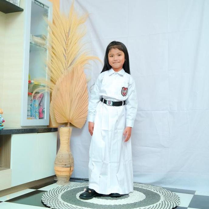 Rok Putih panjang model rempel full seragam sekolah SD Kain Famatex Anak Perempuan Fashion
