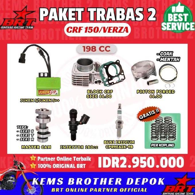ZISIMAHE PAKET BORE UP BLOK BRT CRF 150 / VERZA 200 CC ORIGINAL BRT