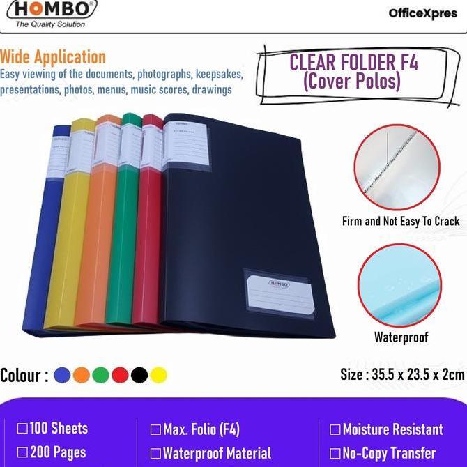 DERADUAJI Map Plastik / File Dokumen Keeper / Clear Holder F4 Folio 100 Lembar