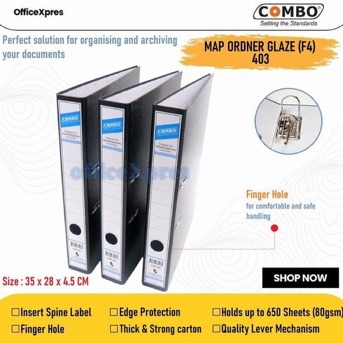 DERADUAJI Ordner F4 Folio Glaze / Ordner Sejenis Bantex / Odner Karton 403 Combo