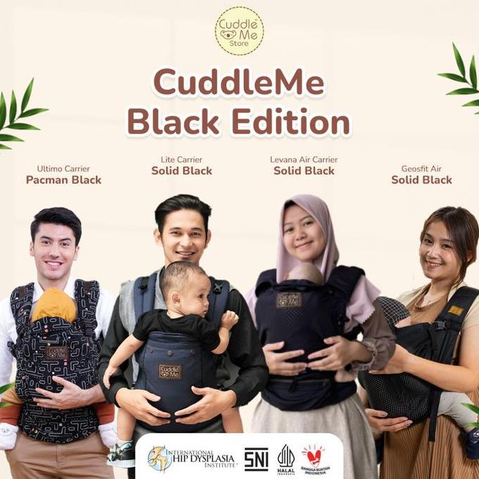CuddleMe Black Edition - Gendongan Cuddle Me Warna Motif Hitam - Geosfit Air - Ultimo Carrier - Leva