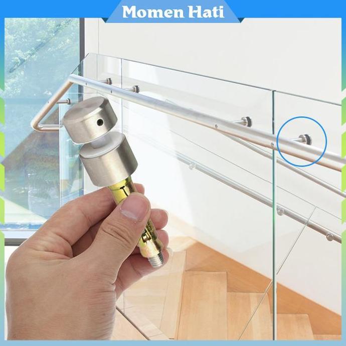 ZISIMAHE Penjepit Kaca Railing Tembok / Tembok Stainless 304 Konektor Baut / Baut Skrup Tembok