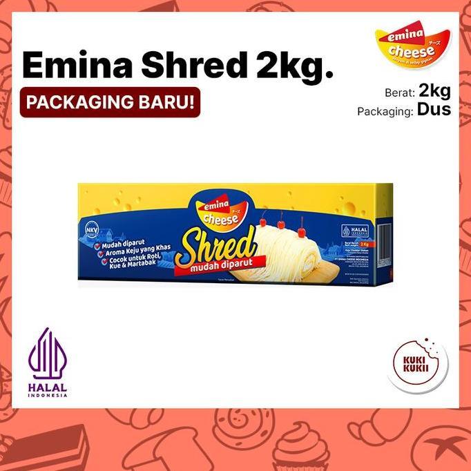 Hadiojaya_ - Keju Emina Shred 2kg | Keju Cheddar Emina Shred Cheese 2 kg
