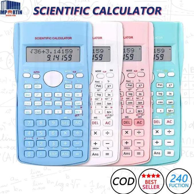Grevansandi - Kalkulator Scientific Color 240 Function/ Calculator Ujian Sin Cos Tan Function/ Kalku