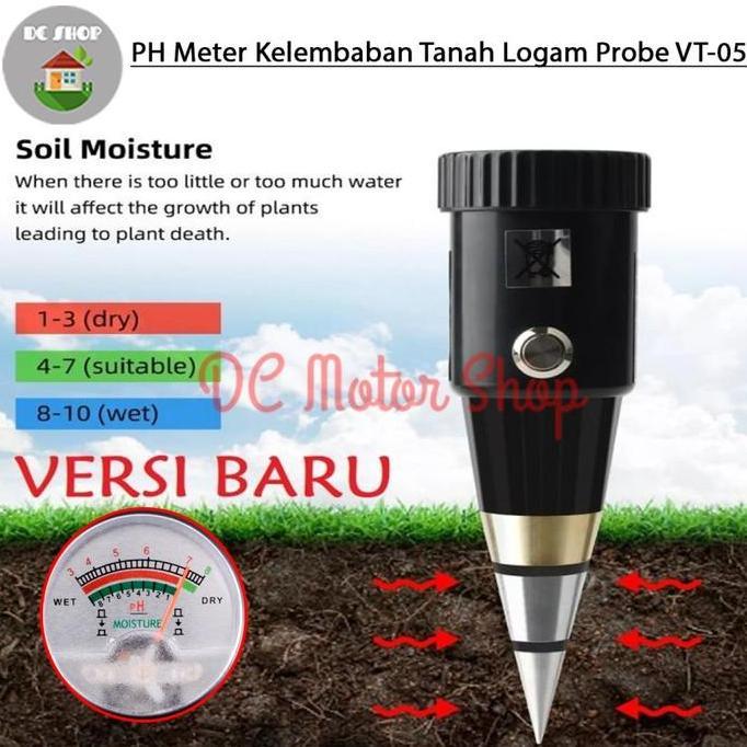 Alat Ukur Kelembaban Tanah Soil Moisture PH Meter Tester VT05 (VT-05) original