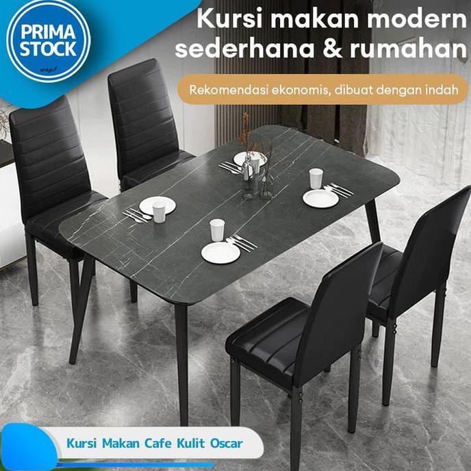 LYNVIOND Kursi Meja Makan Caf Kafe Resto Restoran Kulit Oscar