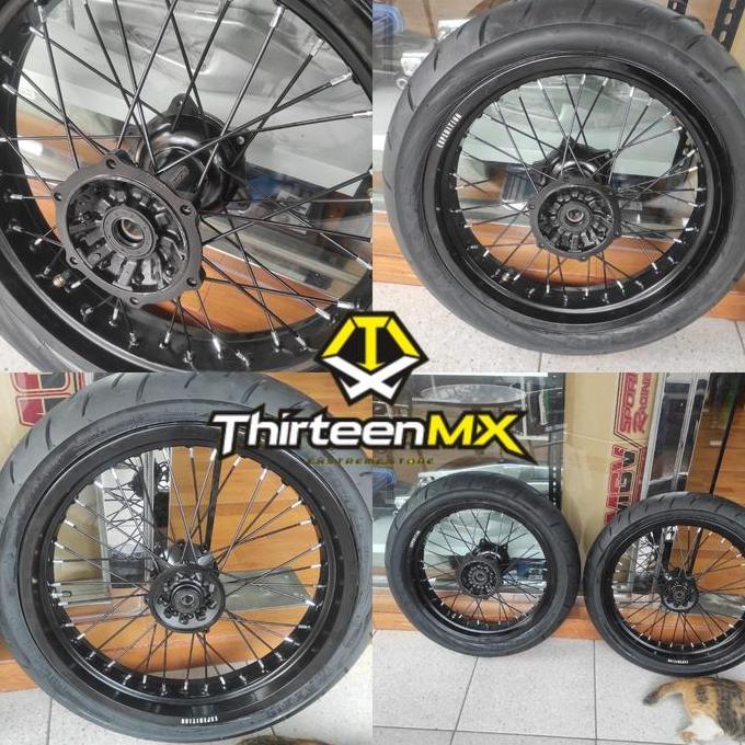 Wheelset Velg Supermoto WR 155 WR155 Tromol Expedition 350-300 Ring 17
