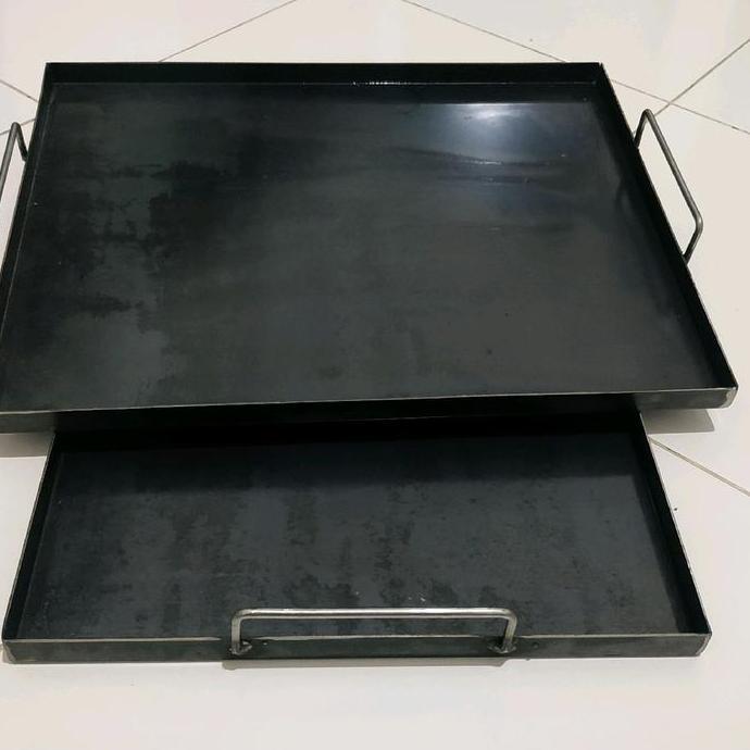 Altwood- Wajan Roti Bakar Baja Hitam 35X45X2 Cm Anti Lengket Tahan Lama Untuk Kebab Sosis Bakar Kitc