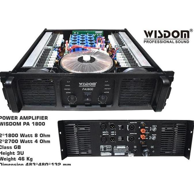 POWER AMPLIFIER WISDOM PA 1800 / PA1800 / PA-1800 ORIGINAL
