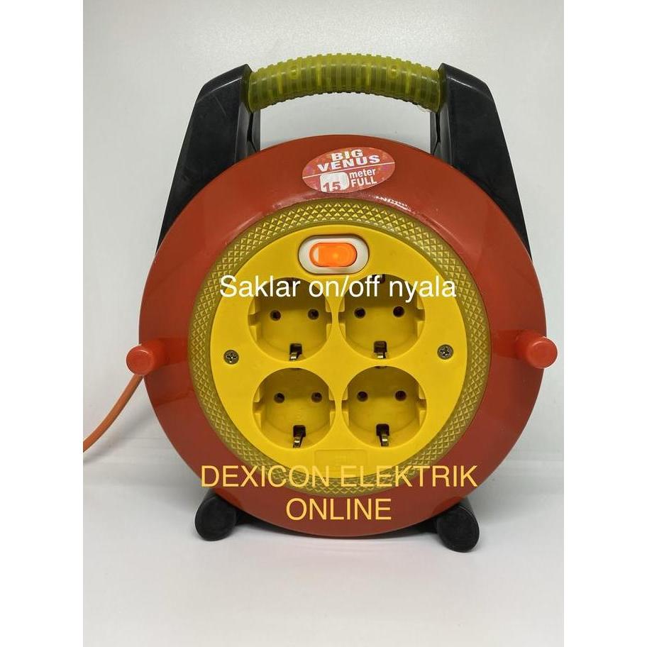 Yuk,Cod,Bisa- Stop Kontak Venus 15 Meter Full/Roll Kabel/Kabel Box/Kabel Gulungan