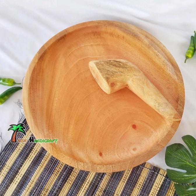 Altwood- Arenhandicraft Cobek+Uleg Kayu Mahoni 30Cm