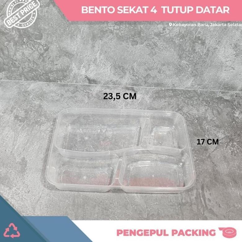 Thinwall Bento Sekat 4 Plastik - Kotak Makan Bento Thinwall Premium