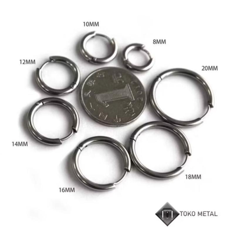 Wajib Punya Miniso Bali | Sepasang Anting Barbel Anting Roda Pria Wanita Bahan Stainless Steel Anti 