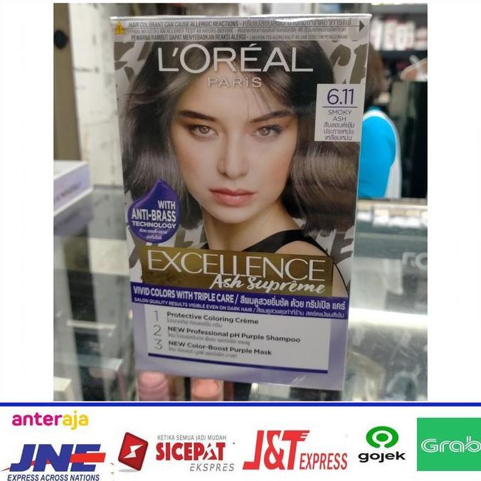 pewarna rambut Loreal excellence ash supreme 6.11 smoky ash cat rambut