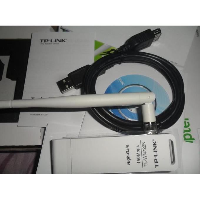 TP-Link USB WIFI Adapter TL-WN722N Antena 4dBi 150Mbps Bandung Koneksi Cepat & Fleksibel untuk PC & 