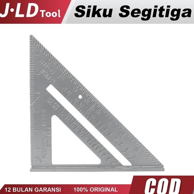JLD Penggaris Siku Segitiga 7-Inch Speed Square 18x25CM dengan Gradasi untuk Tukang dan DIY COD 12 B