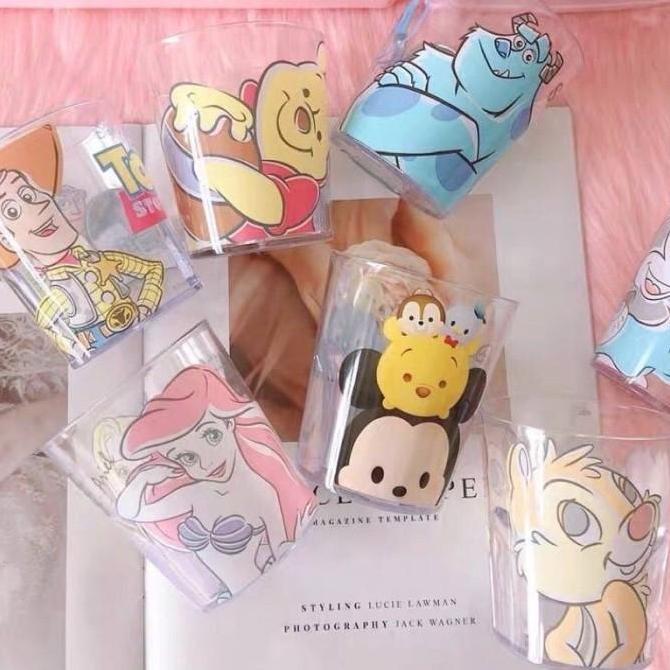 gelas plastik anak karakter disney